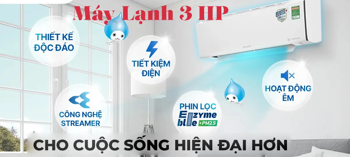 Công Nghệ Ứng Dụng trên máy lạnh 3 HP