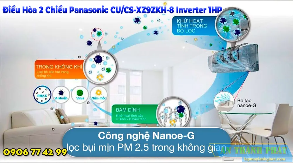 Điều Hòa 2 Chiều Panasonic CU/CS-XZ9ZKH-8 Inverter 1HP