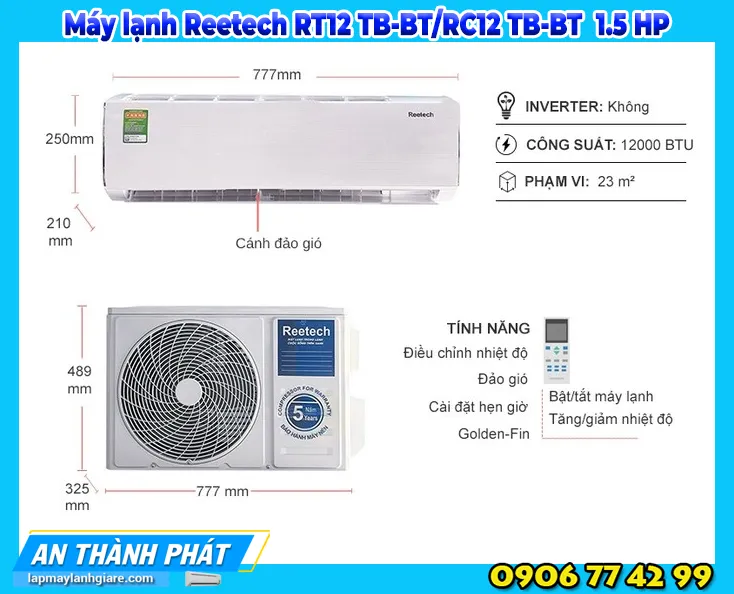 Máy lạnh Reetech RT12 TB-BT/ RC12 TB-BT