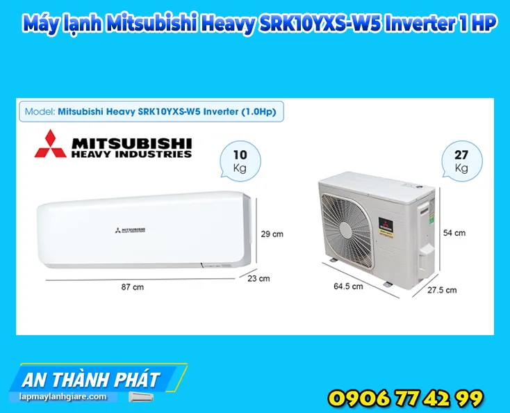 Máy lạnh Mitsubishi Heavy SRK10YXS-W5 Inverter 1 HP thong tin thiet ke san pham
