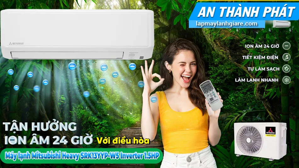 Máy lạnh Mitsubishi Heavy SRK13YYP-W5 Inverter 1.5HP