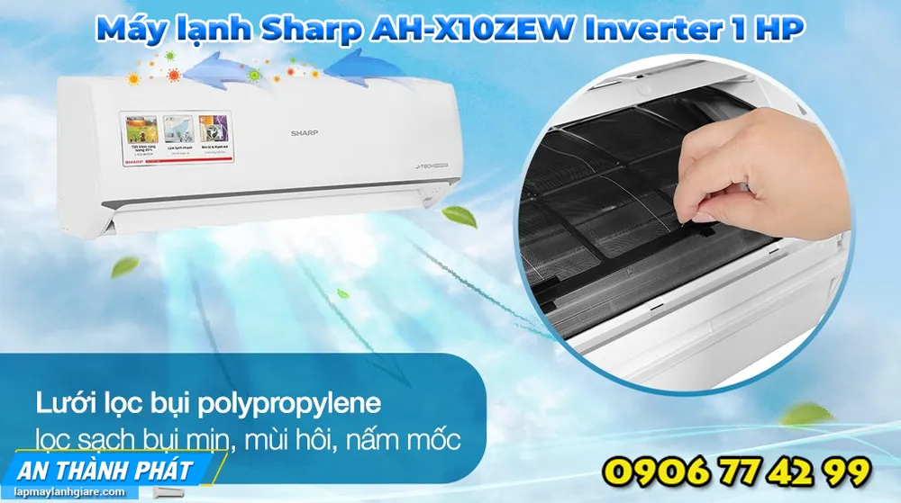 Máy lạnh Sharp AH-X10ZEW Inverter 1 HP