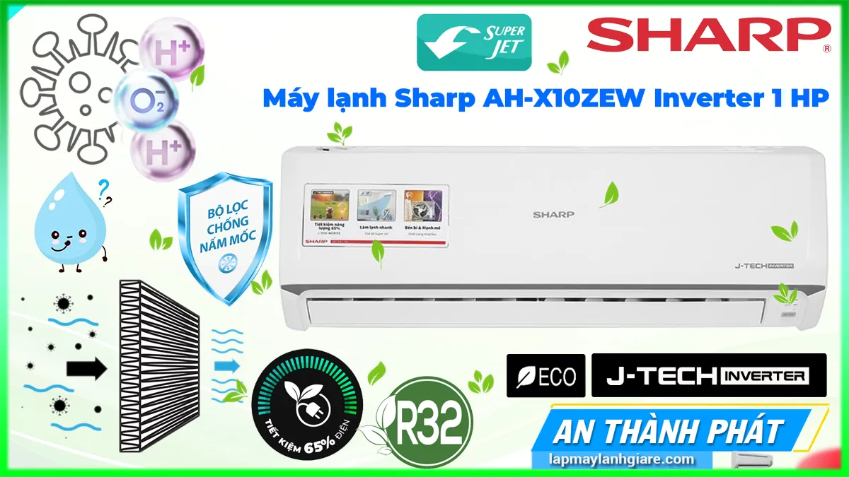 Máy lạnh Sharp AH-X10ZEW Inverter 1 HP