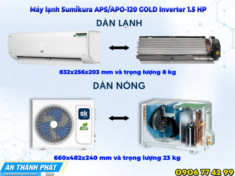 Máy lạnh Sumikura APS/APO-120 GOLD Inverter 1.5 HP