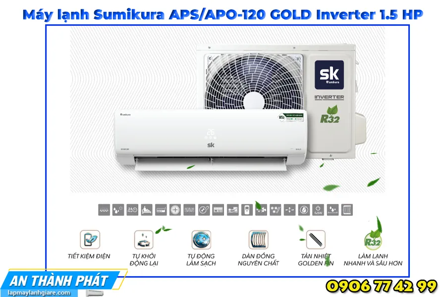 Máy lạnh Sumikura APS/APO-120 GOLD Inverter 1.5 HP