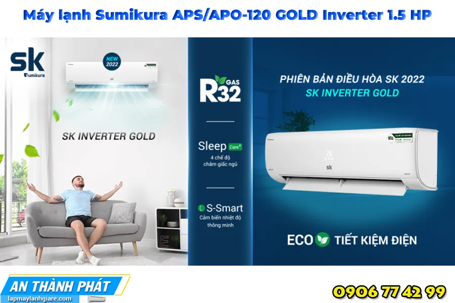 Máy lạnh Sumikura APS/APO-120 GOLD Inverter 1.5 HP