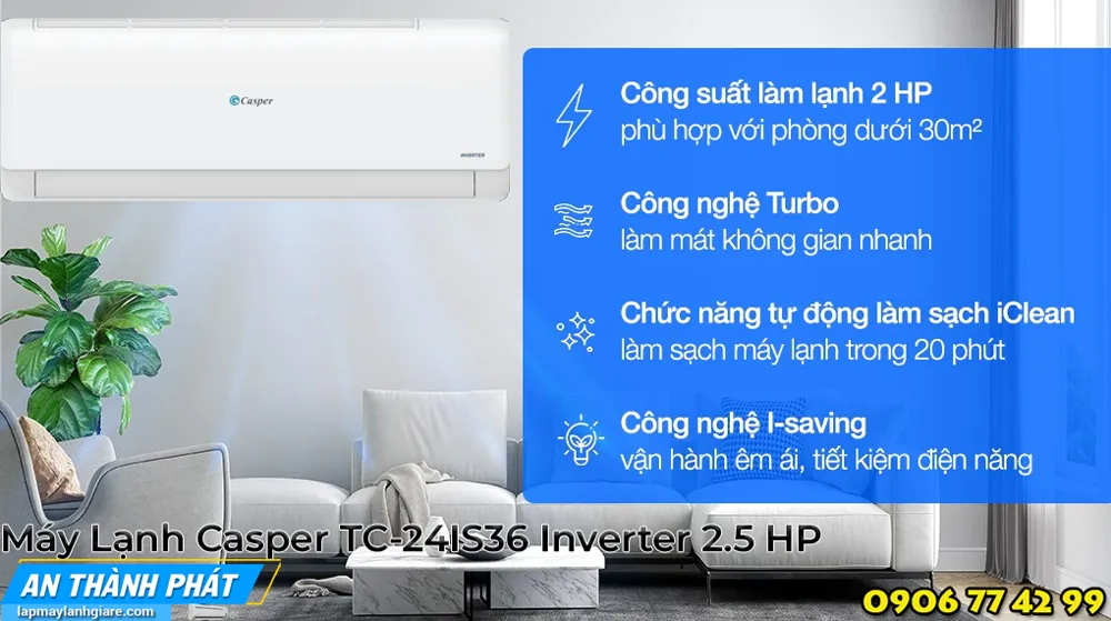 Máy Lạnh Casper TC-24IS36 Inverter 2.5 HP