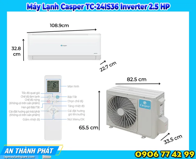 Máy Lạnh Casper TC-24IS36 Inverter 2.5 HP