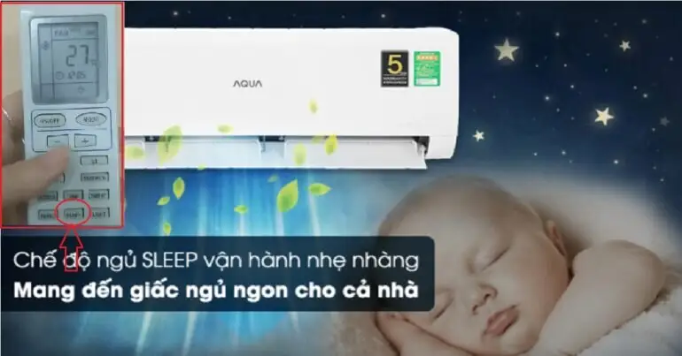 chế độ ngủ và hẹn giờ trên máy lạnh aqua
