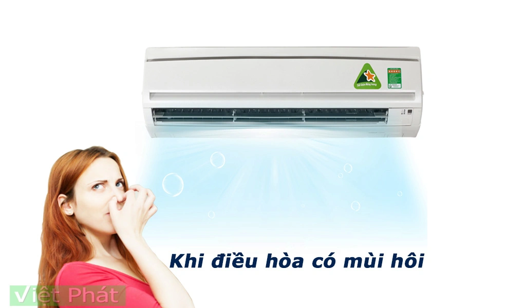 máy lạnh có mùi hôi khó chịu