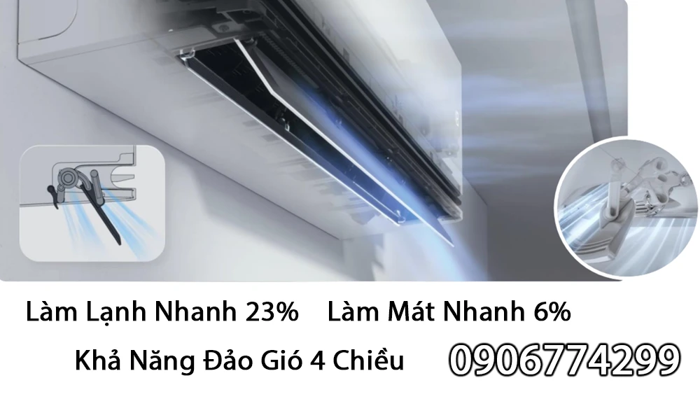 Máy lạnh 2 chiều LG Inverter 2.5 HP IDH24M1 IDH24M1 khả năng thổi gió ấn tượng