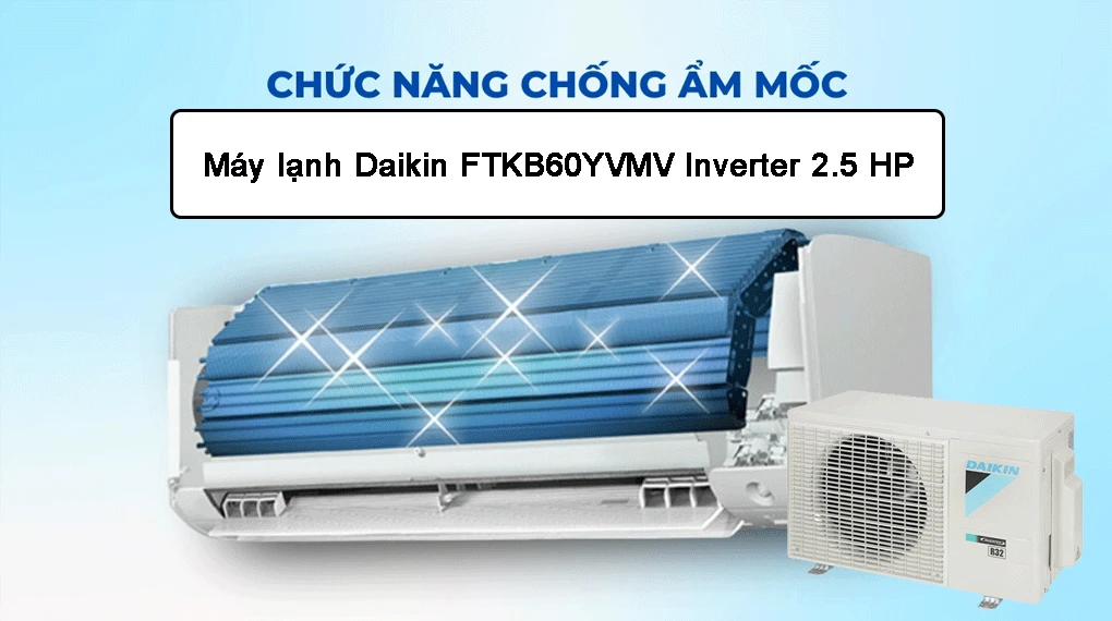 Máy Lạnh Tiết Kiệm Điện Cho Cửa Hàng Máy lạnh Daikin FTKB60YVMV Inverter 2.5 HP