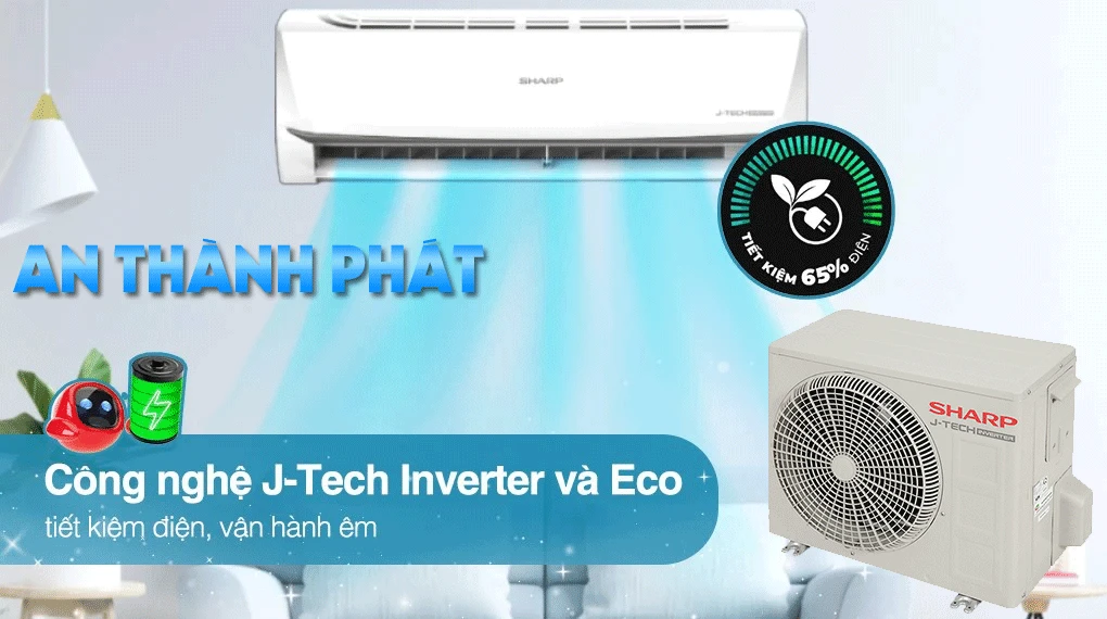 Máy Lạnh Tiết Kiệm Điện Cho Gia Đình Máy lạnh Sharp AH-X13ZEW Inverter 1.5 HP