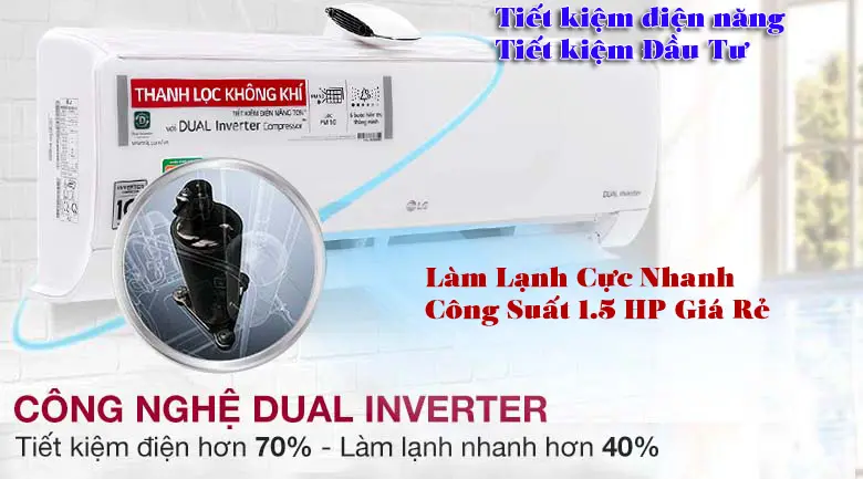 công nghê ứng dụng trên Máy Lạnh 1.5 HP tiết kiệm điện