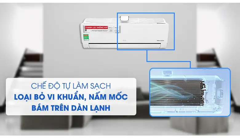 tu dong lam sach may lanh lg