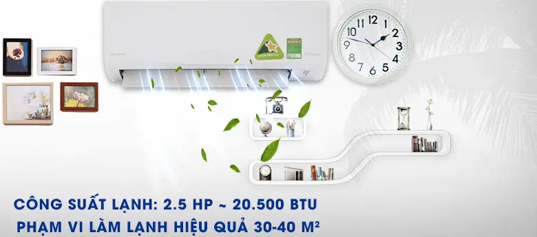máy lạnh 2.5 HP vận hành êm ái hoặc động hiệu quả